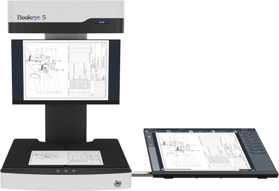 Attach a second, optional touchscreen to operate the scanner with one of the touchscreens and preview images using the second touchscreen. 